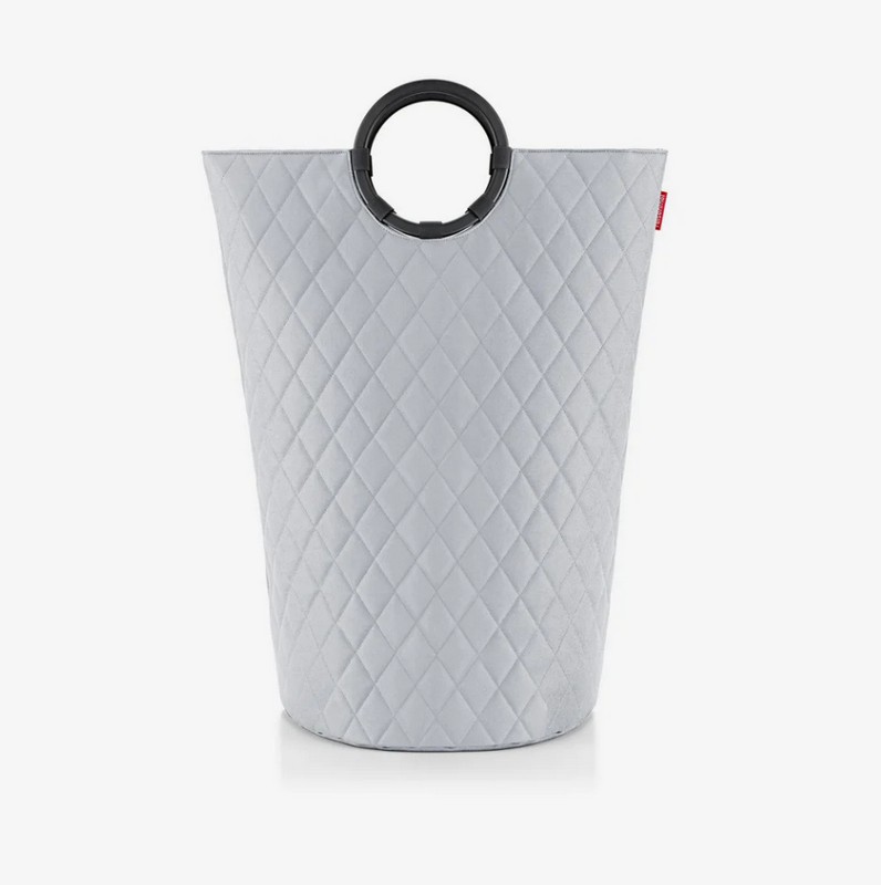 Cesto per biancheria trapuntato grigio chiaro con maniglie, da 65 litri